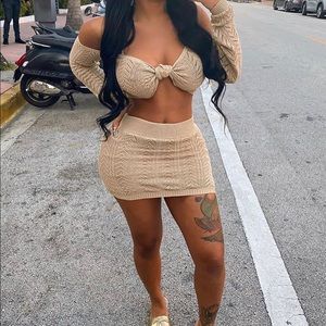 Mayra Skirt Set - Taupe BRAND NEW